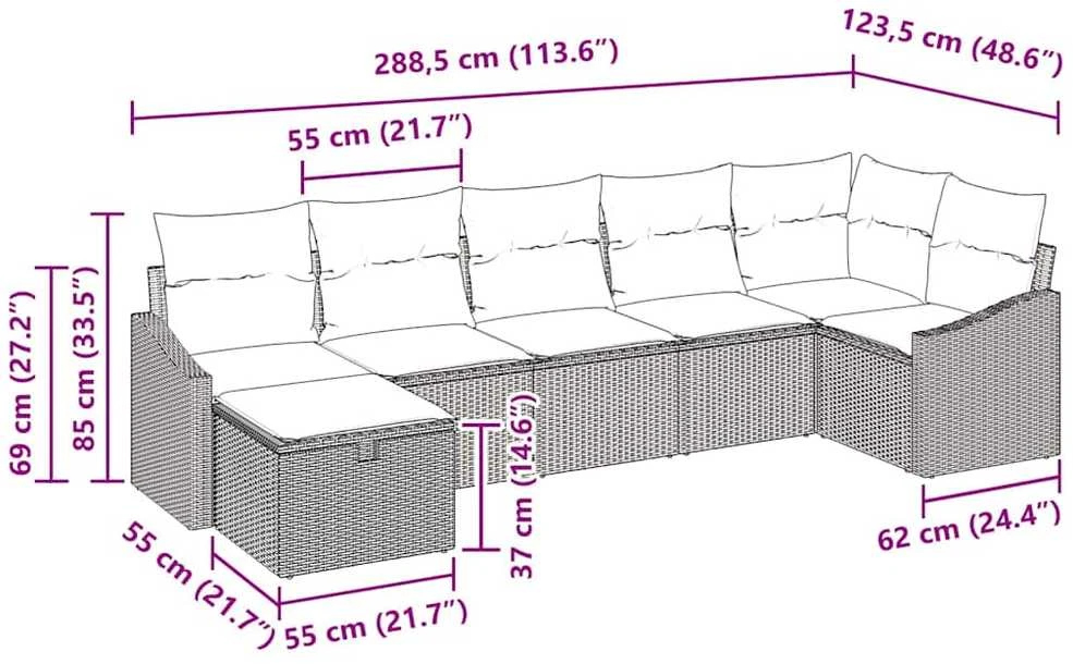 Sofos komplektas 8 vnt. poliratanas