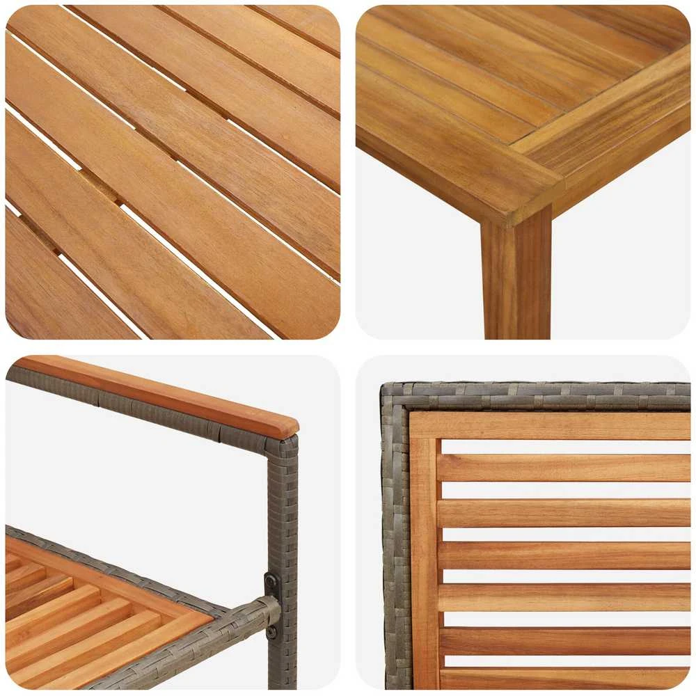 Lauko baldų komplektas Sodo valgomojo komplektas 7 vnt. Pilka Kietos akacijos mediena