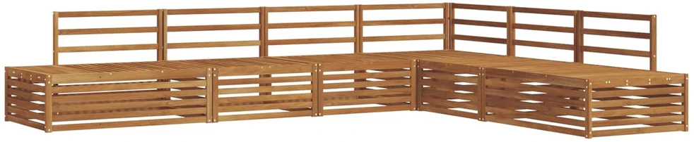 7 vnt. Lauko sofos komplektas Kietos akacijos mediena Natūrali