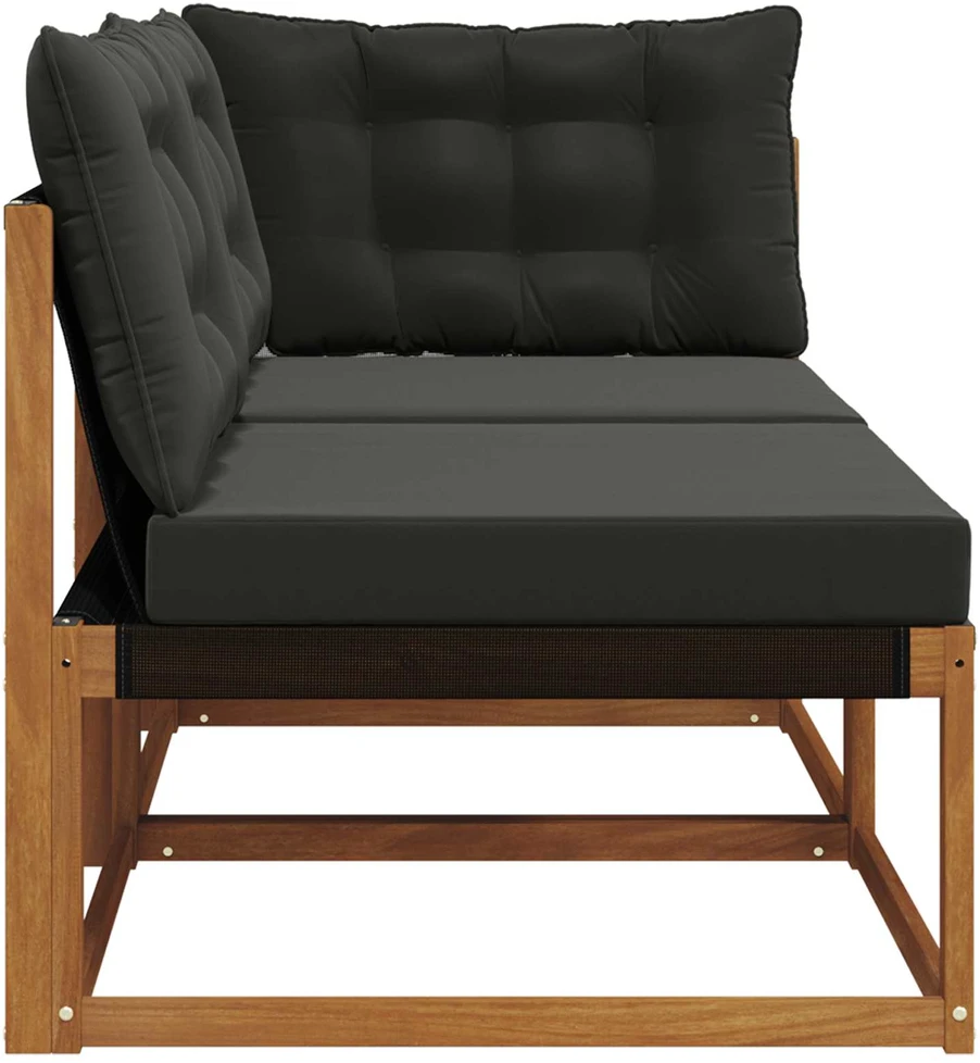7 vnt. Lauko vidurinė ir kampinė sofa Kietos akacijos mediena
