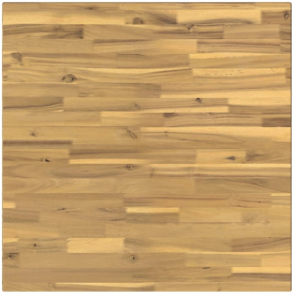 70 x 70 x 75 cm Kietos akacijos mediena Balta ir juoda Kvadrato