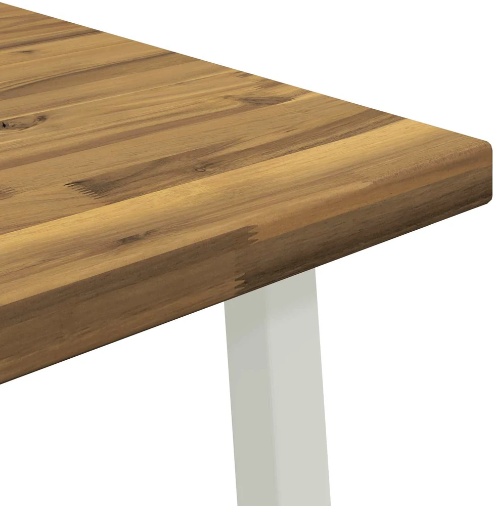 70 x 70 x 75 cm Kietos akacijos mediena Balta Kvadrato