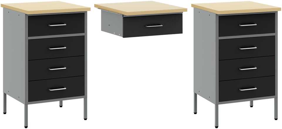 Darbo spinta 8 pcs Juoda Inžinerinė mediena ir plienas