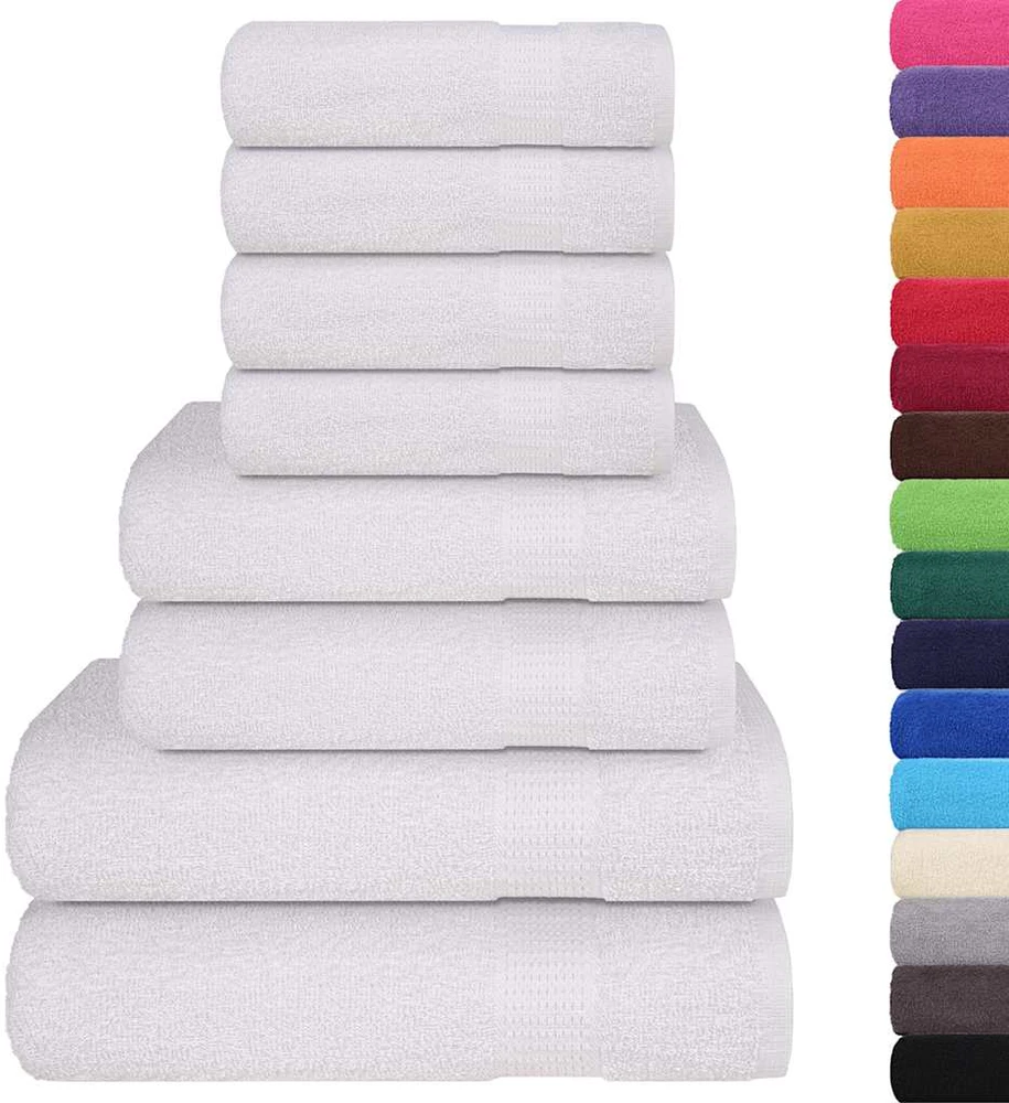 Rankšluostis Rankšluosčių rinkinys, 8vnt., balti, 100% medvilnė, 360g/m²