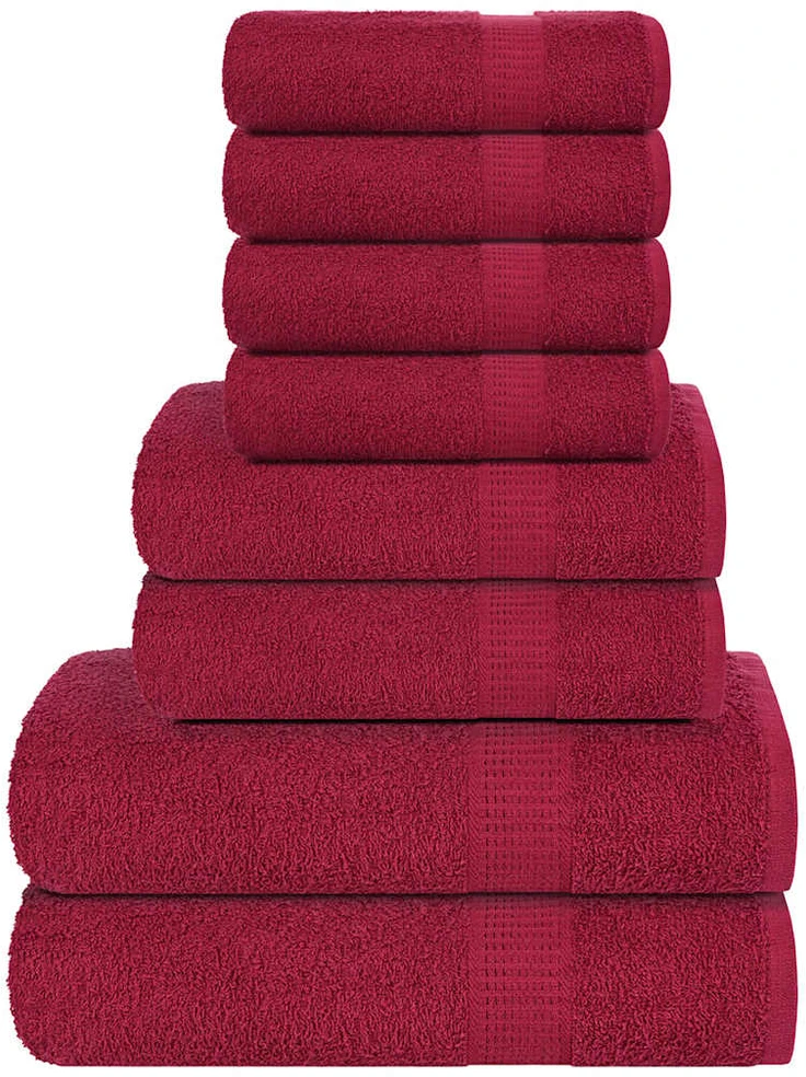 Rankšluostis Rankšluosčių rinkinys, 8vnt., raudoni, 100% medvilnė, 360g/m²