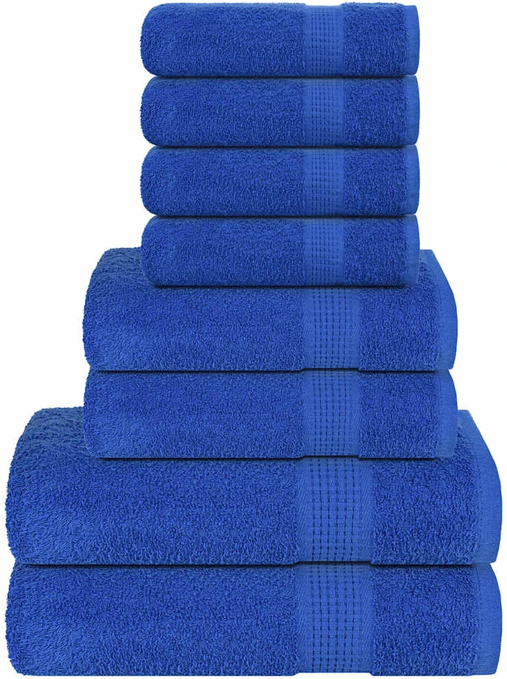 Rankšluostis Rankšluosčių rinkinys, 8vnt., mėlyni, 100% medvilnė, 360g/m²