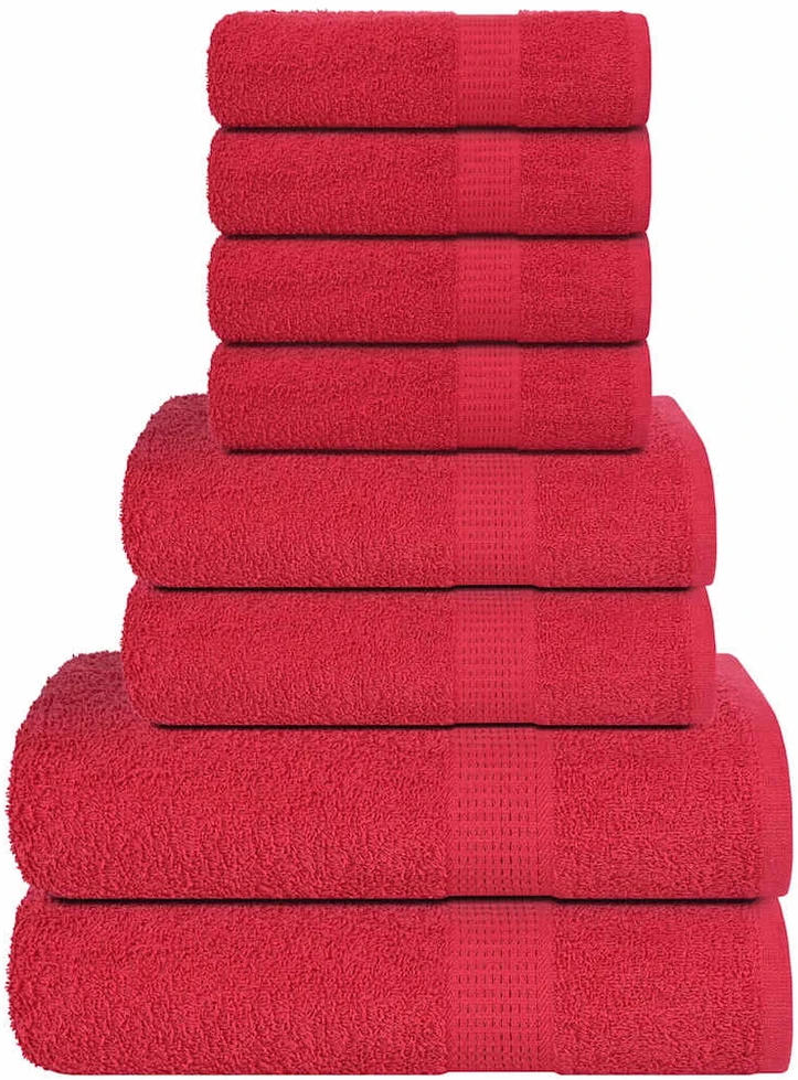 Rankšluostis Rankšluosčių rinkinys, 8vnt., raudoni, 100% medvilnė, 360g/m²