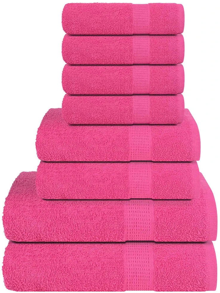 Rankšluostis Rankšluosčių rinkinys, 8vnt., rožiniai, 100% medvilnė, 360g/m²