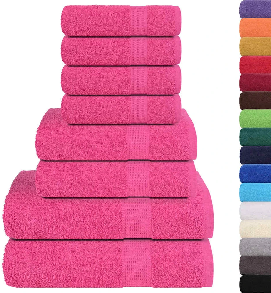 Rankšluostis Rankšluosčių rinkinys, 8vnt., rožiniai, 100% medvilnė, 360g/m²