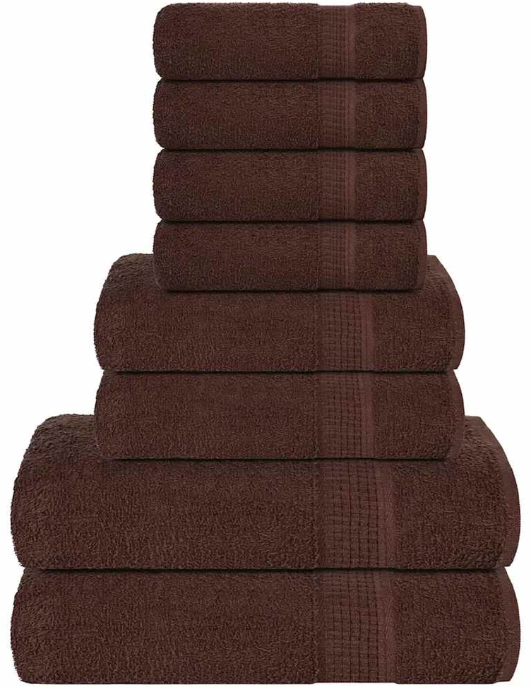 Rankšluostis Rankšluosčių rinkinys, 8vnt., rudi, 100% medvilnė, 360g/m²