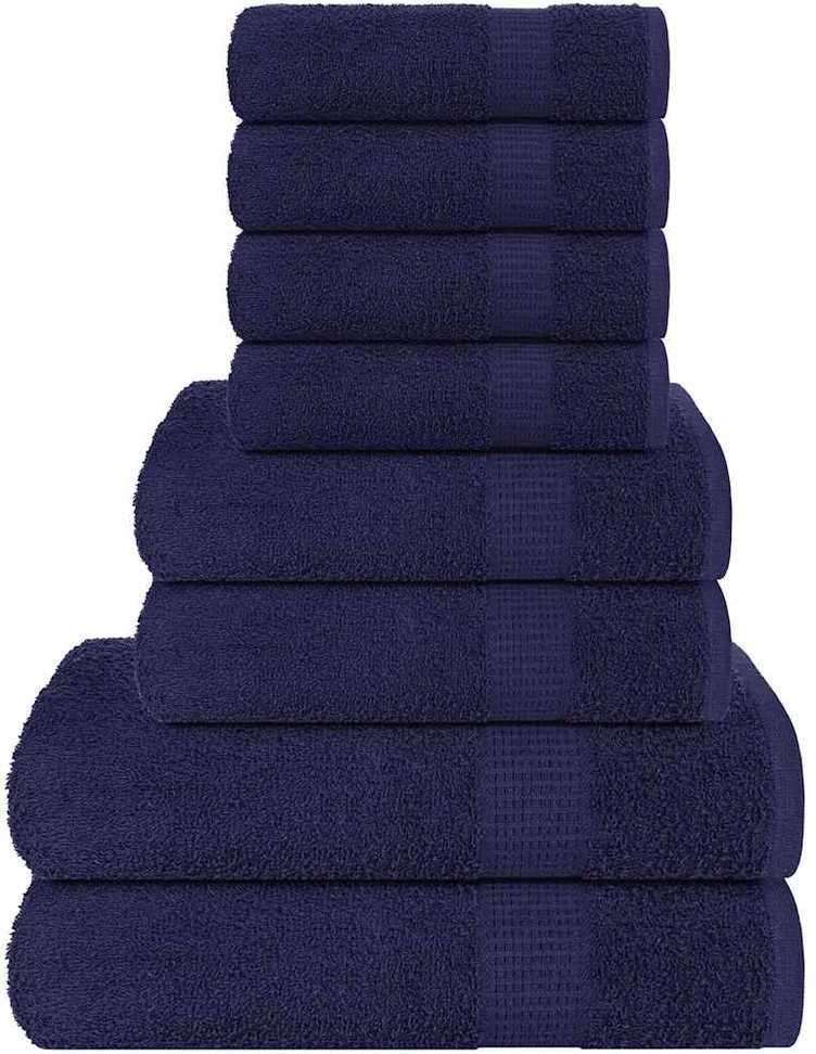 Rankšluostis Rankšluosčių rinkinys, 8vnt., mėlyni, 100% medvilnė, 360g/m²