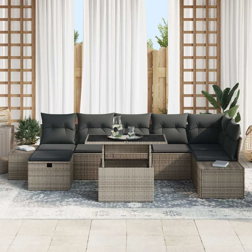 Sodo Sofų Rinkinys 8 vnt. poliratanas