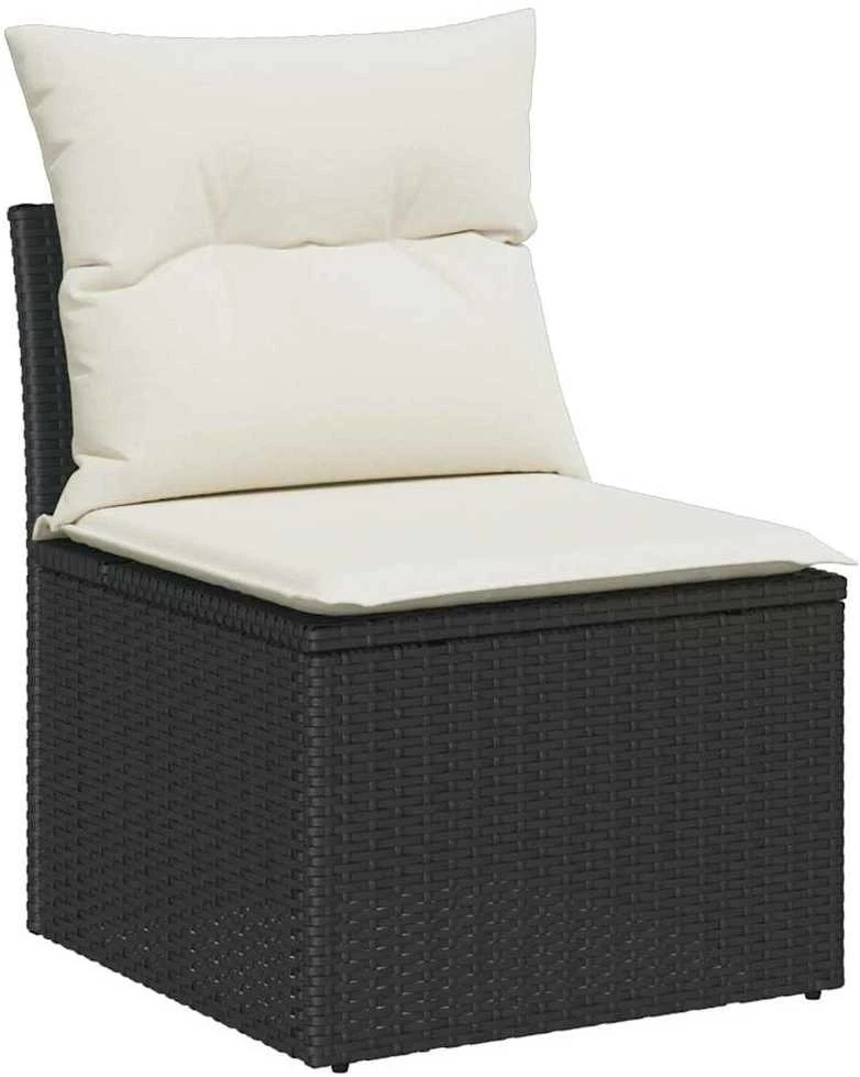 Lauko baldų komplektas Sodo Sofų Rinkinys 8 vnt. Juoda Poli ratanas