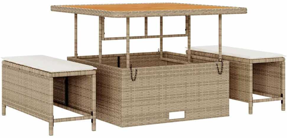 Sodo Sofų Rinkinys 8 vnt. Smėlio poliratanas