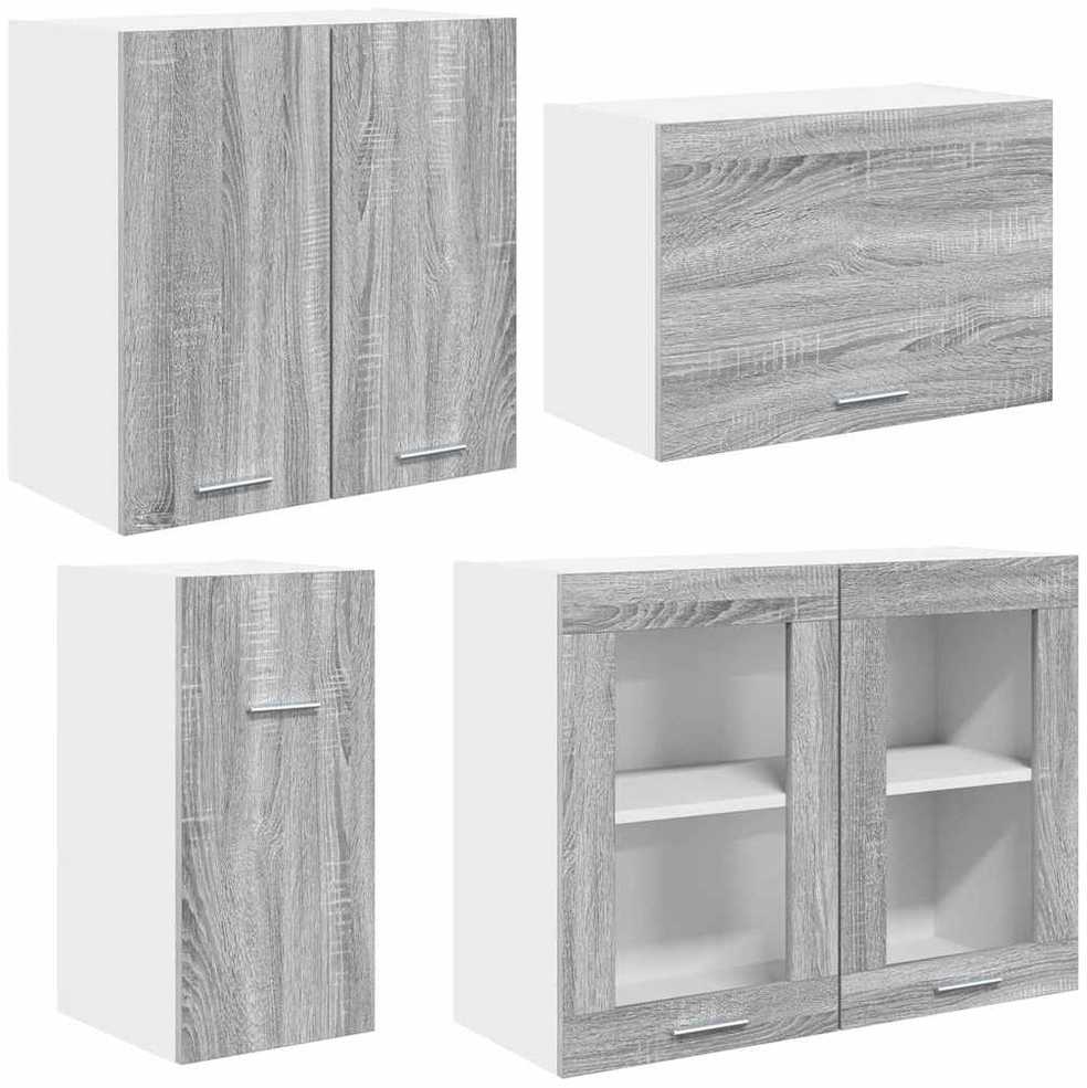 Virtuvės spintelių komplektas Lyon 8 pcs Pilkas Sonoma