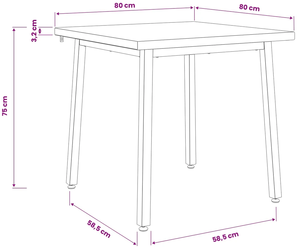 80 x 80 x 75 cm Kietos akacijos mediena Tamsiai ruda ir juoda