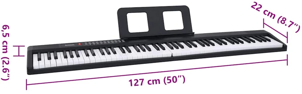 88 raktai fortepijoninė elektrinė klaviatūra su muzikiniu stovu