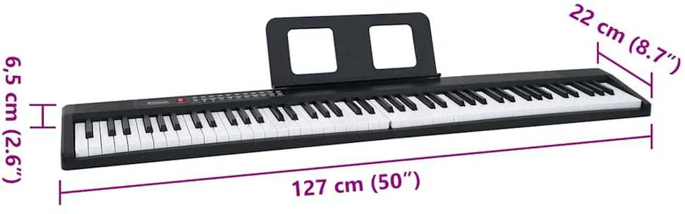 88 raktai fortepijoninė elektrinė klaviatūra su muzikiniu stovu