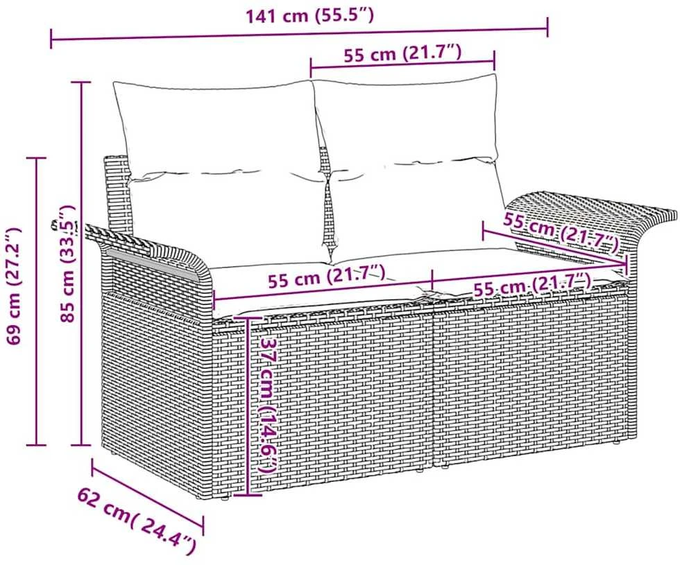 Sodo Sofų Rinkinys 9 vnt. 8-Vietų skaičius Bežinė ir kreminė