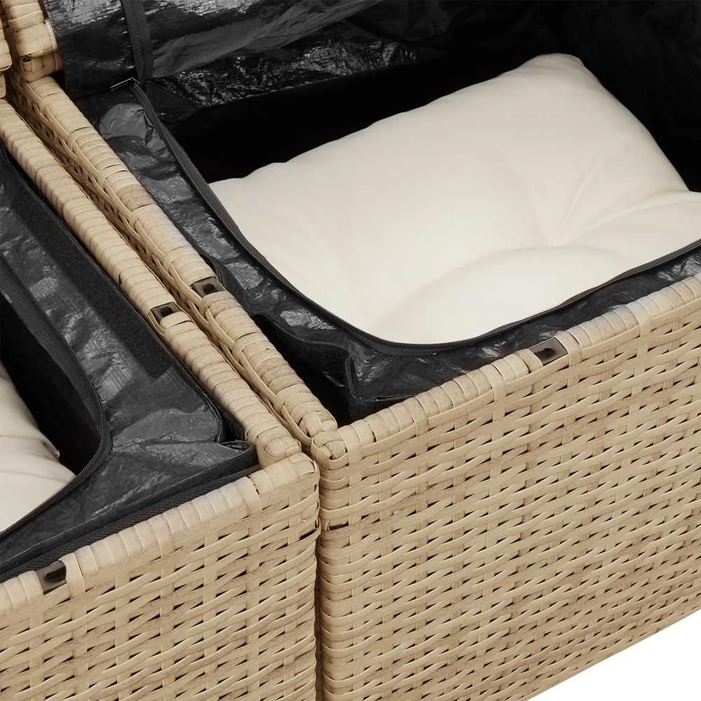 Sodo Sofų Rinkinys 9 vnt. 8-Vietų skaičius Bežinė ir kreminė