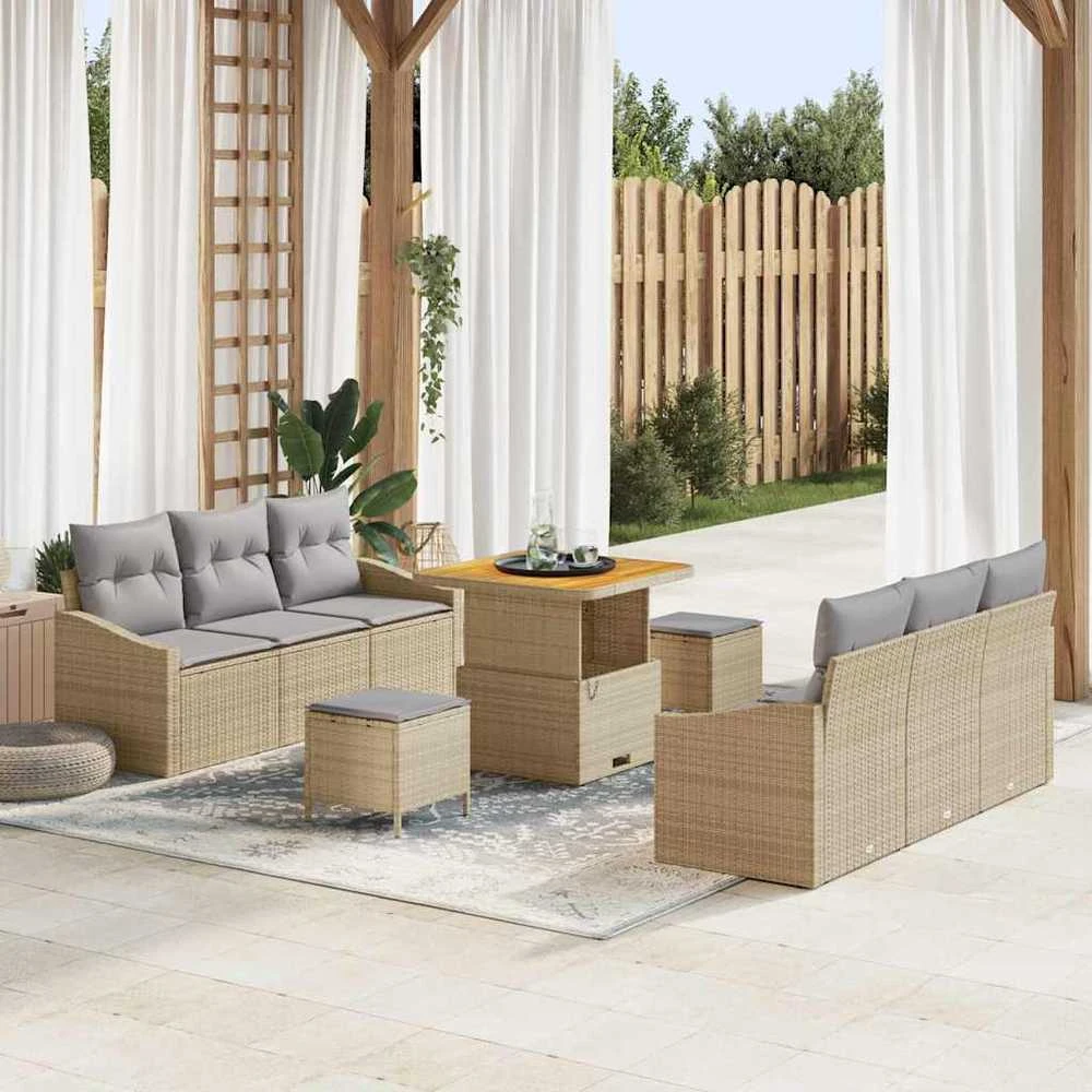 Sodo Sofų Rinkinys 9 vnt. 8-Vietų skaičius