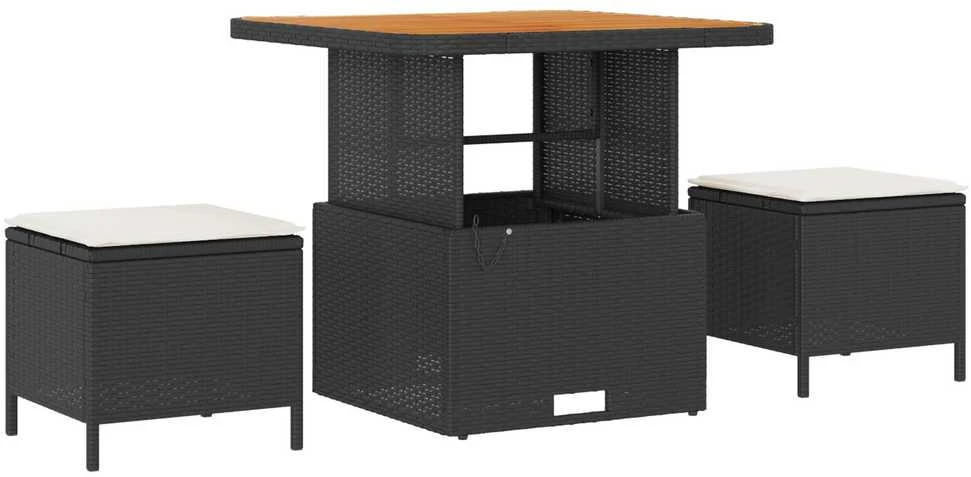 Sodo Sofų Rinkinys 9 vnt. 8-Vietų skaičius Juoda ir kreminė