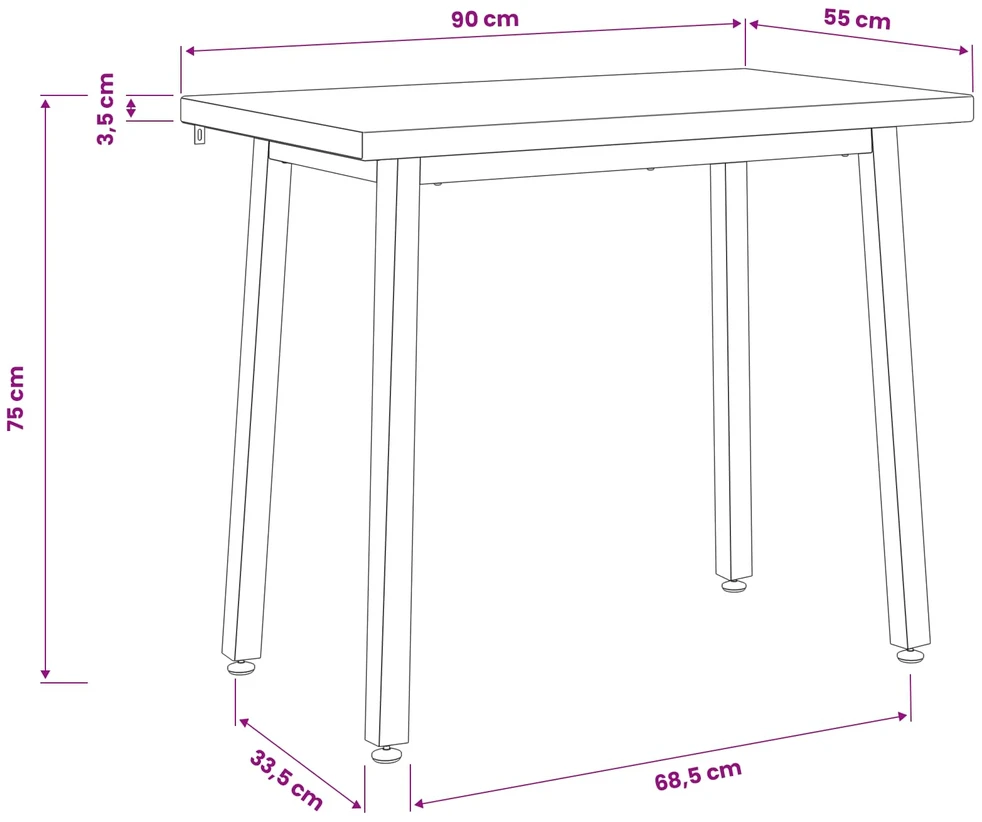 90 x 55 x 75 cm Kietos akacijos mediena Balta Stačiakampio