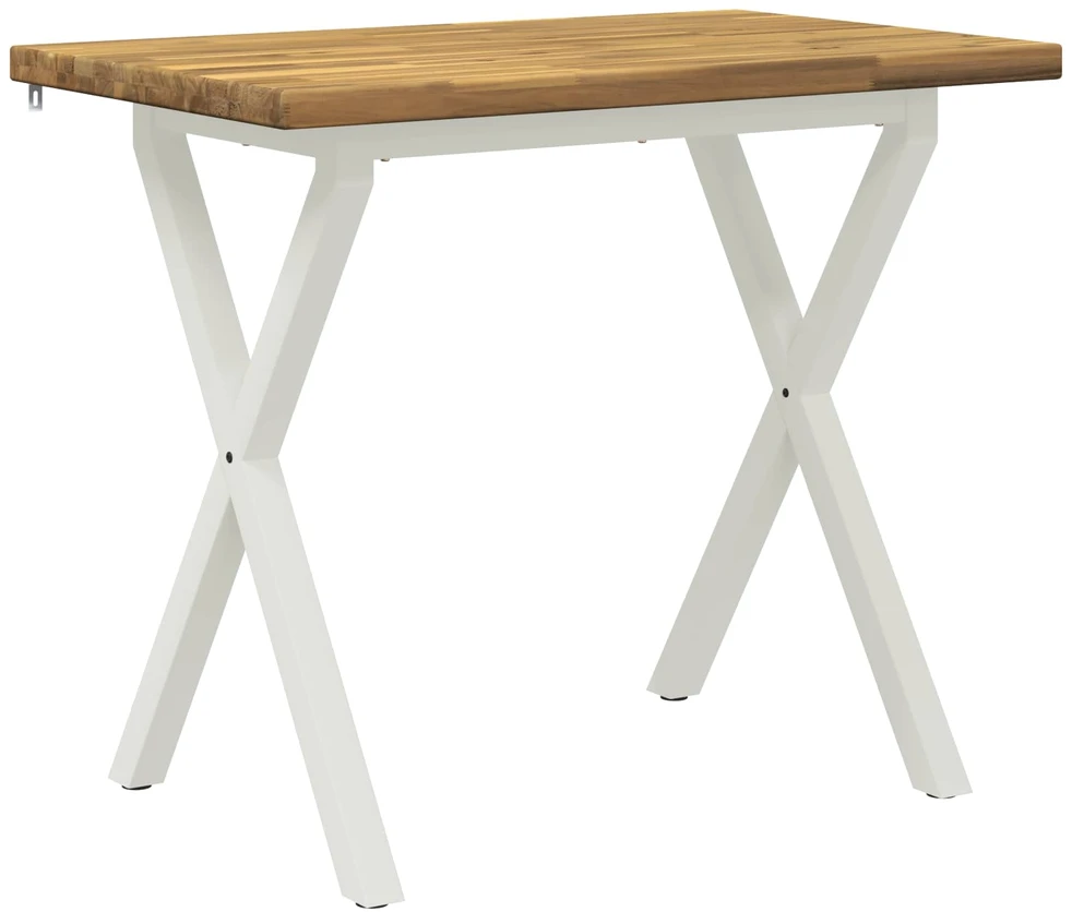 90 x 55 x 75 cm Kietos akacijos mediena Balta Stačiakampio