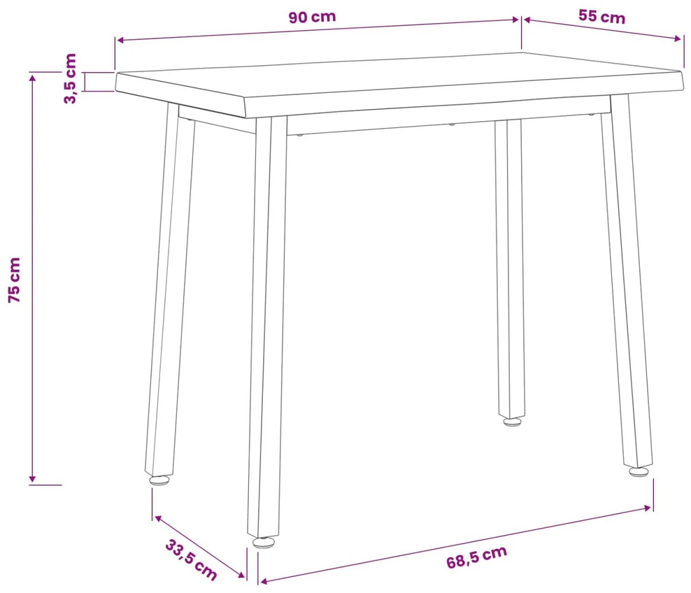90 x 55 x 75 cm Kietos akacijos mediena Balta ir juoda