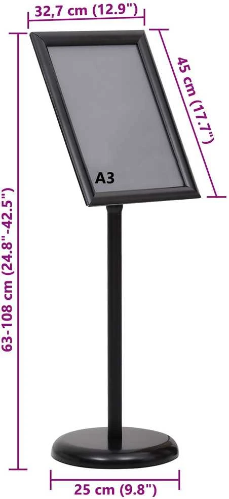 Plakato stendai 2 vnt. Juoda 45 x 32,7 x 108 cm Aliuminis