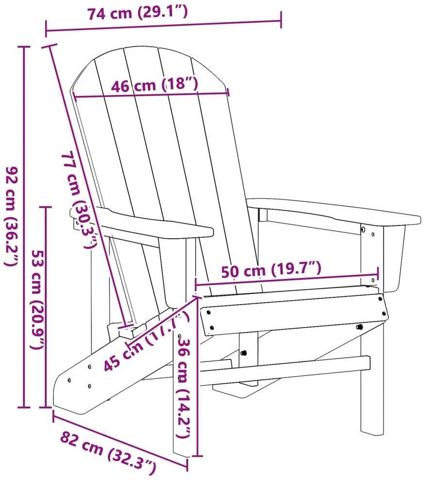 Adirondack kėdė Juoda 82 x 74 x 92 cm HDPE