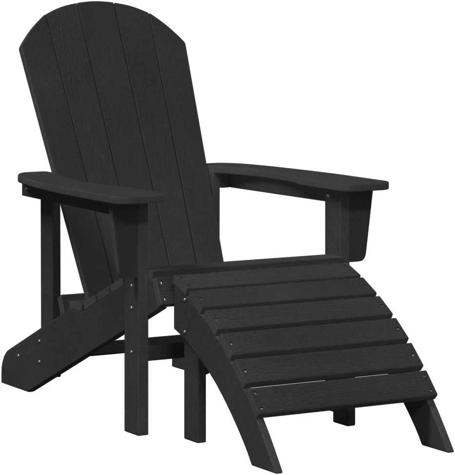 Adirondack kėdė Juoda HDPE