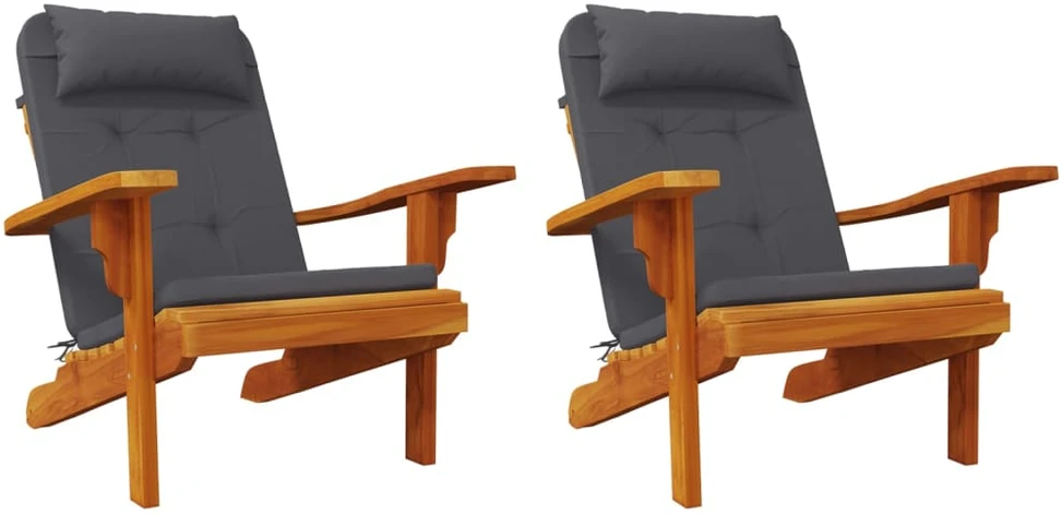 Adirondack kėdės pagalvėlės, 2vnt., antracito, oksfordo audinys