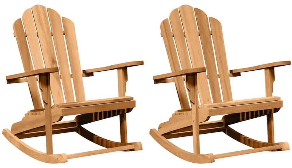 Adirondack supama kėdė 2 vnt. Ruda Tikmedžio medienos masyvas
