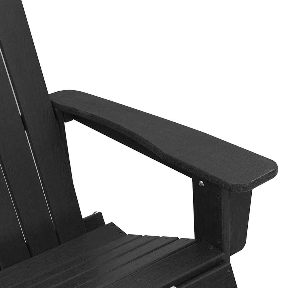 Adirondack sūpynės kėdės 2 vnt. 2 vietos Juoda HDPE