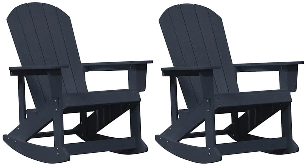 Adirondack sūpynės kėdės 2 vnt. Jūrinė mėlyna HDPE