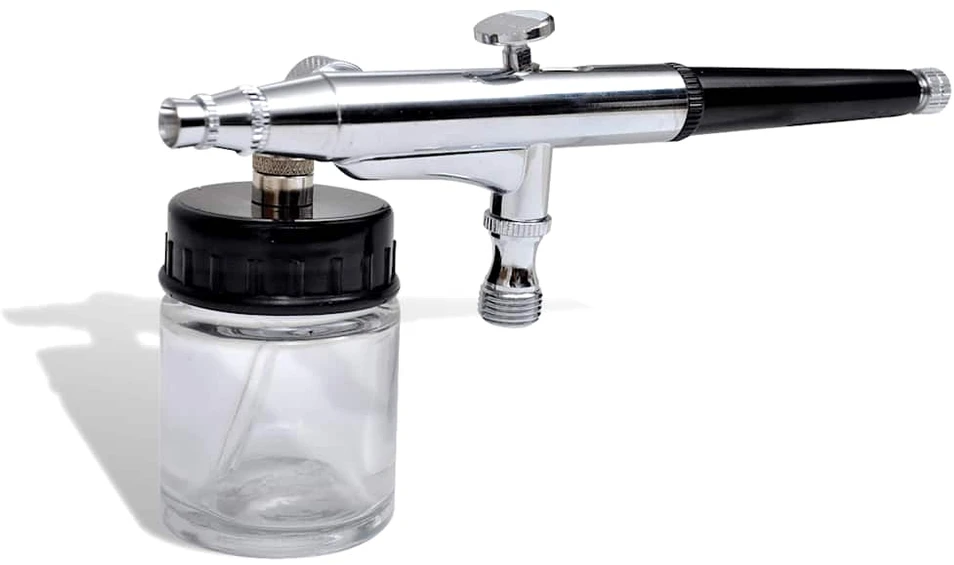 Aerografo rinkinys su stikliniu indeliu, 0,2/0,3/0,5mm antgaliai