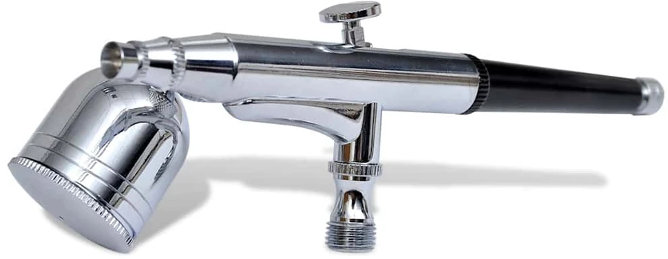 Aerografo rinkinys su stikliniu indeliu, 0,2/0,3/0,5mm antgaliai