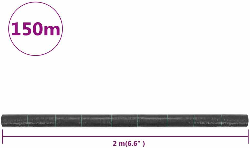 Agroplėvelė nuo piktžolių ir šaknų, juoda, 2x150m, PP