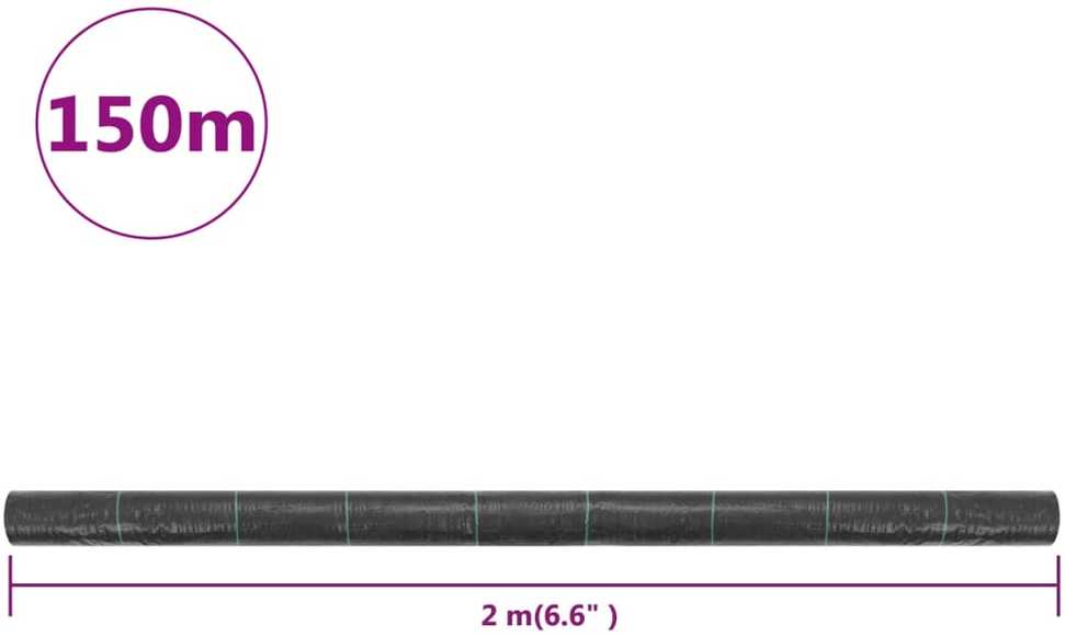 Agroplėvelė nuo piktžolių ir šaknų, juoda, 2x150m, PP