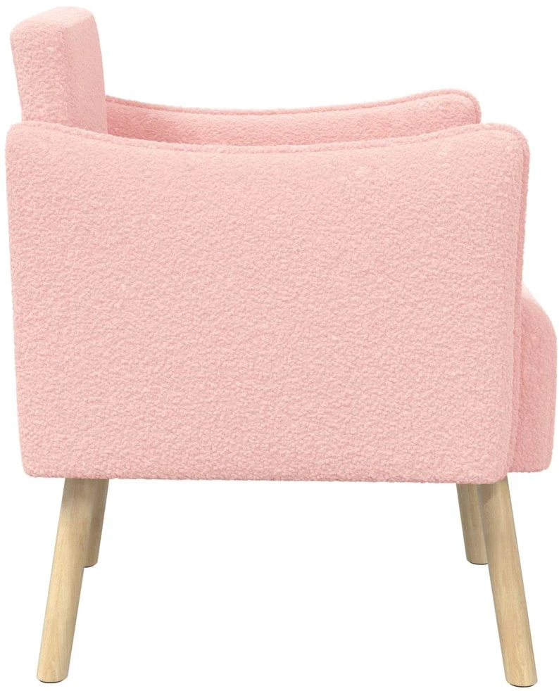 Akcentinis fotelis Rožinė Bouclé