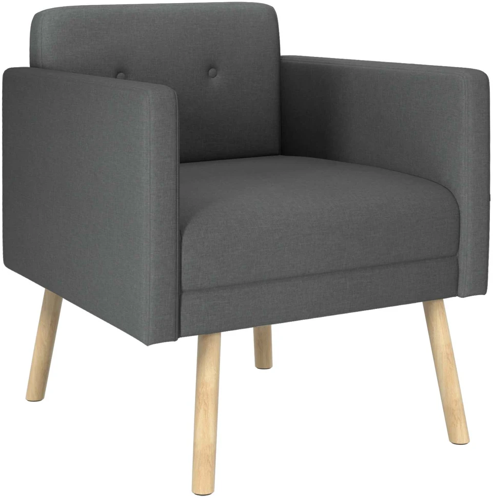Akcentinis fotelis Tamsiai pilka Audinys