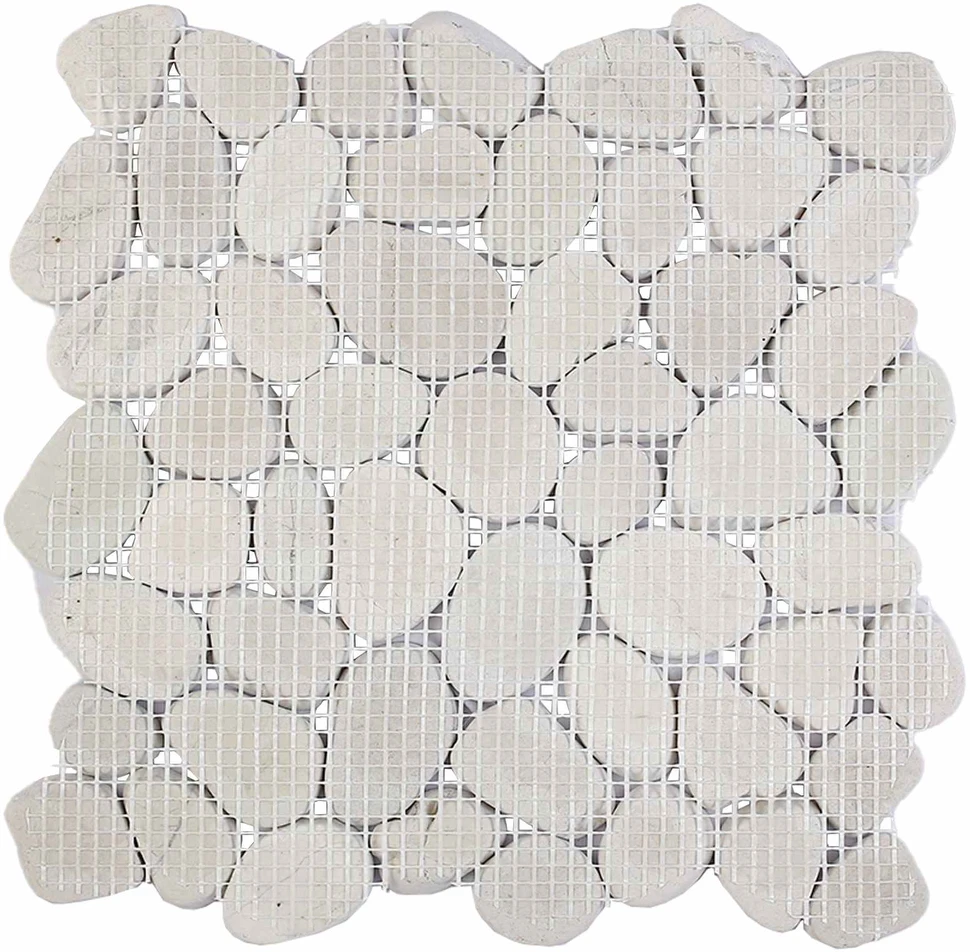 Akmeninės plytelės Balta 30 x 30 cm Upės akmuo