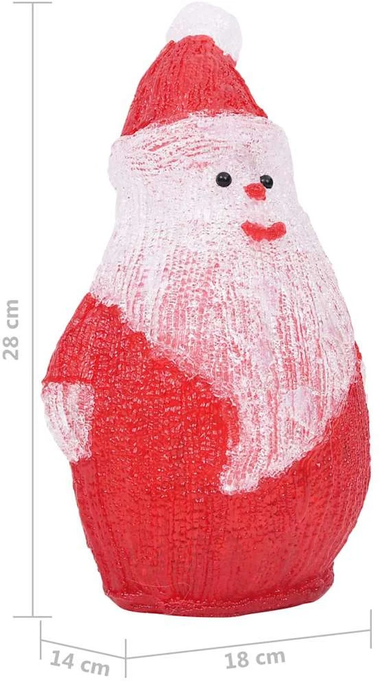 Akrilinė kalėdinė LED dekoracija Kalėdų Senelis, 28cm
