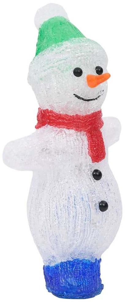 Akrilinė kalėdinė LED dekoracija sniego senis, 30cm
