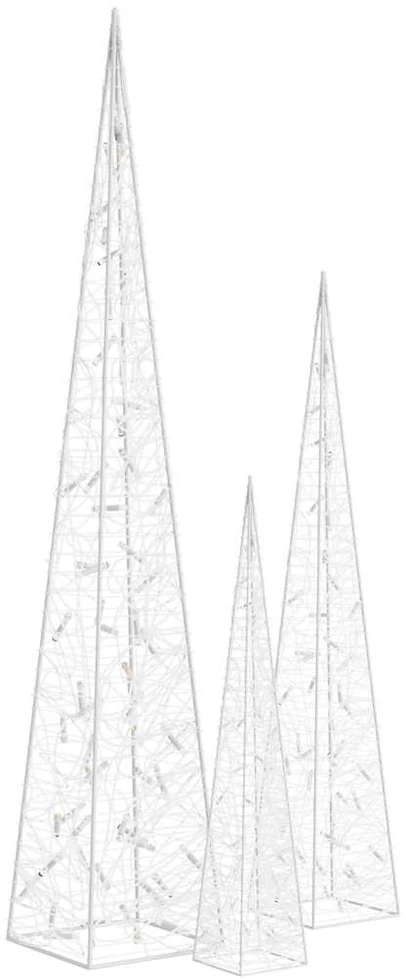 Akrilinė LED dekoracija kūgiai, mėlynos spalvos, 60/90/120cm