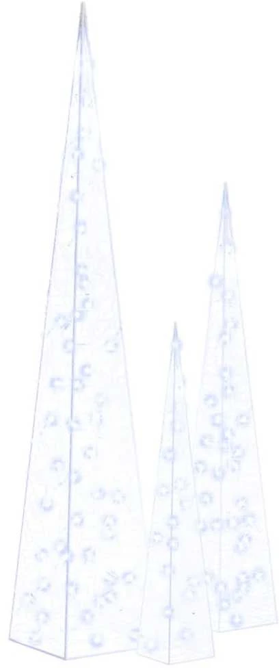 Akrilinė LED dekoracija kūgiai, mėlynos spalvos, 60/90/120cm