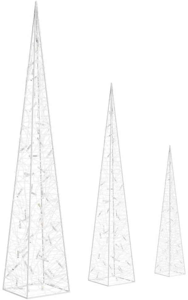 Akrilinė LED dekoracija kūgiai, mėlynos spalvos, 60/90/120cm