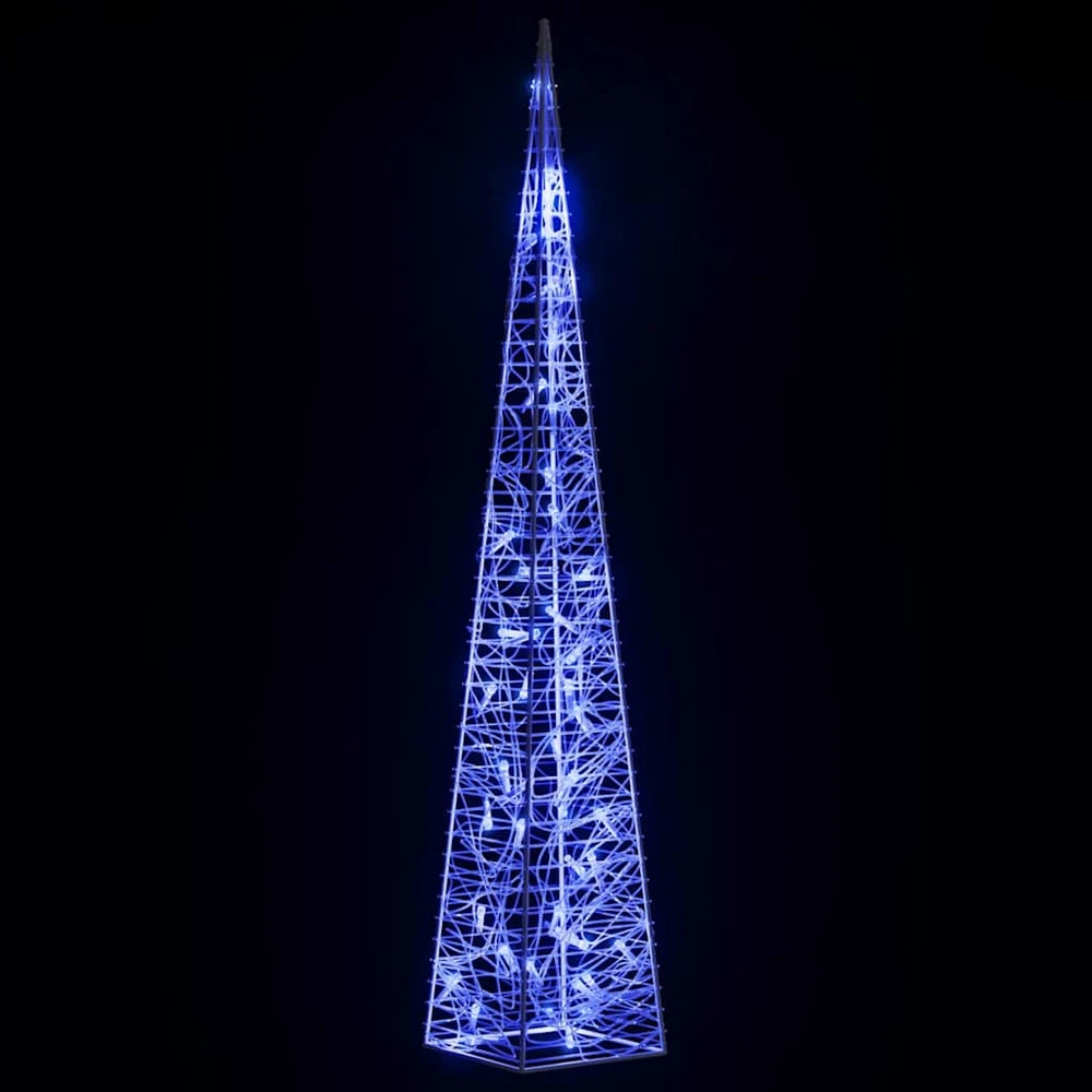 Akrilinė LED dekoracija kūgis, mėlynos spalvos, 90cm
