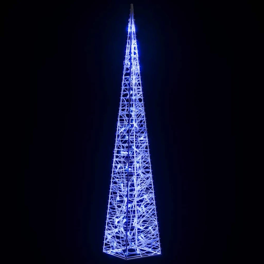 Akrilinė LED dekoracija kūgis, mėlynos spalvos, 120cm